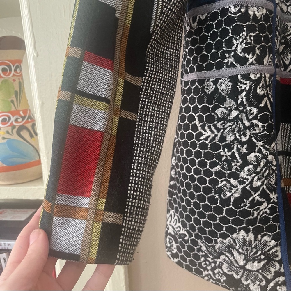 Totw Multicolor Patchwork Unique Statement Jacket - image 5